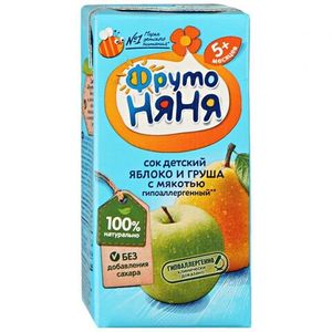 СОК ФРУТОНЯНЯ ЯБЛОКО И ГРУША С МЯКОТЬЮ 200МЛ