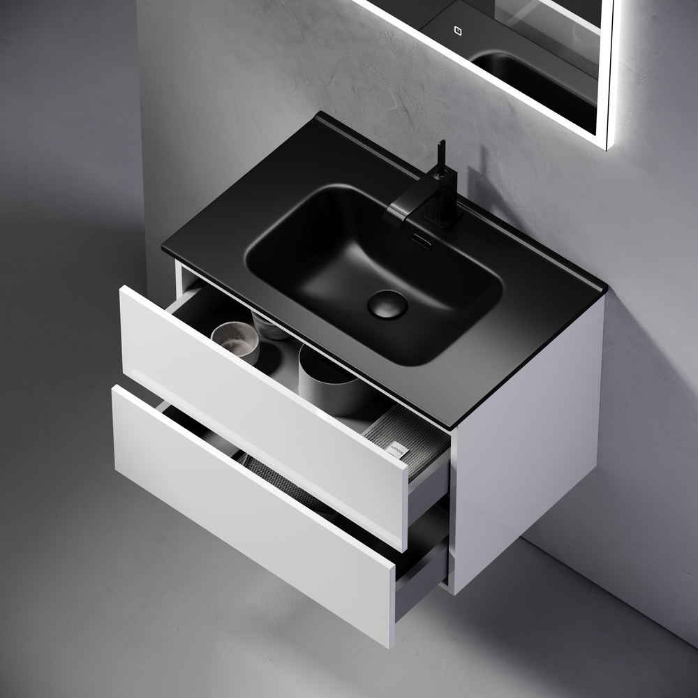 Тумба подвесная под раковину Sancos Urban, белый глянец 690х450х550