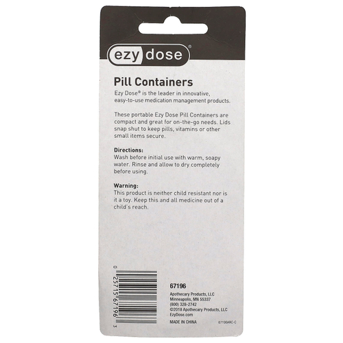 Ezy Dose, ежедневные круглые контейнеры для таблеток, 2 шт.