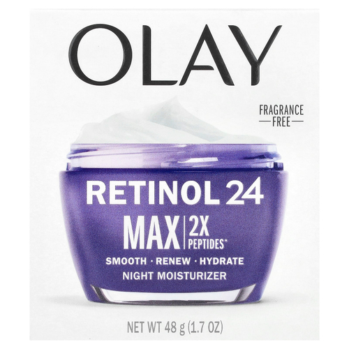 Olay, Regenerist, Retinol 24, ночное увлажняющее средство, без отдушек, 48 унций (1,7 унции)