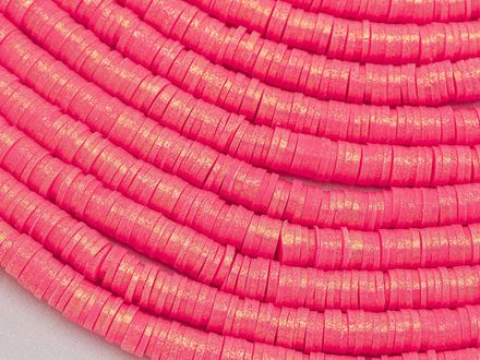 Нить каучуковых бусин 6мм, с перламутрово-золотистым эффектом (опт)