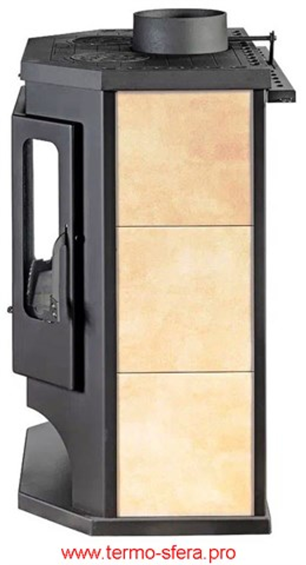 Печь-камин БАВАРИЯ ПРИЗМАТИК с плитой