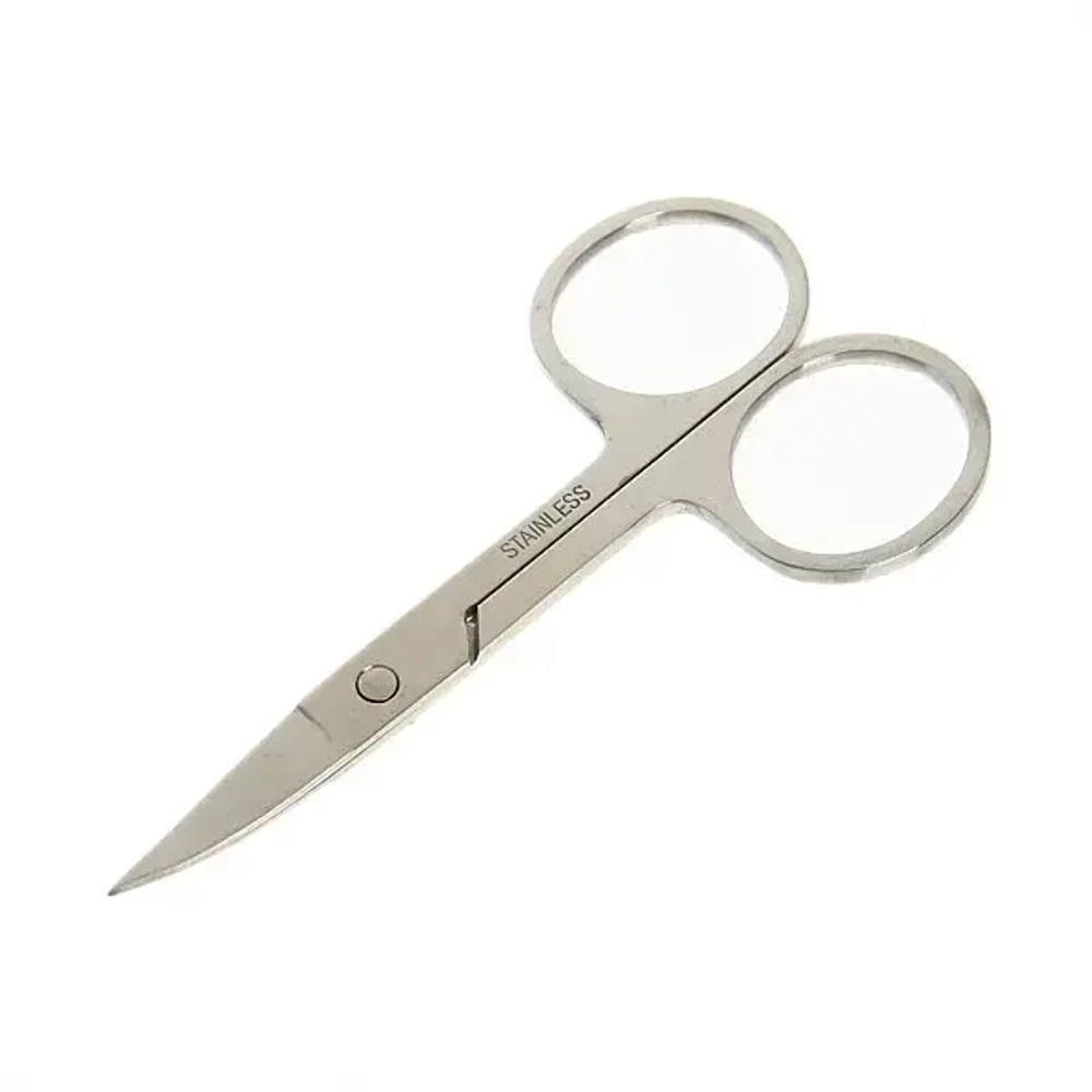 Ножницы маникюрные на блистере «Ultramarine», круглые кольца, широкие, цвет серебро 9см