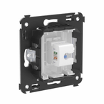 Телефонная розетка RJ-12 без шторки в стену одинарная, "Avanti", "Белое облако"