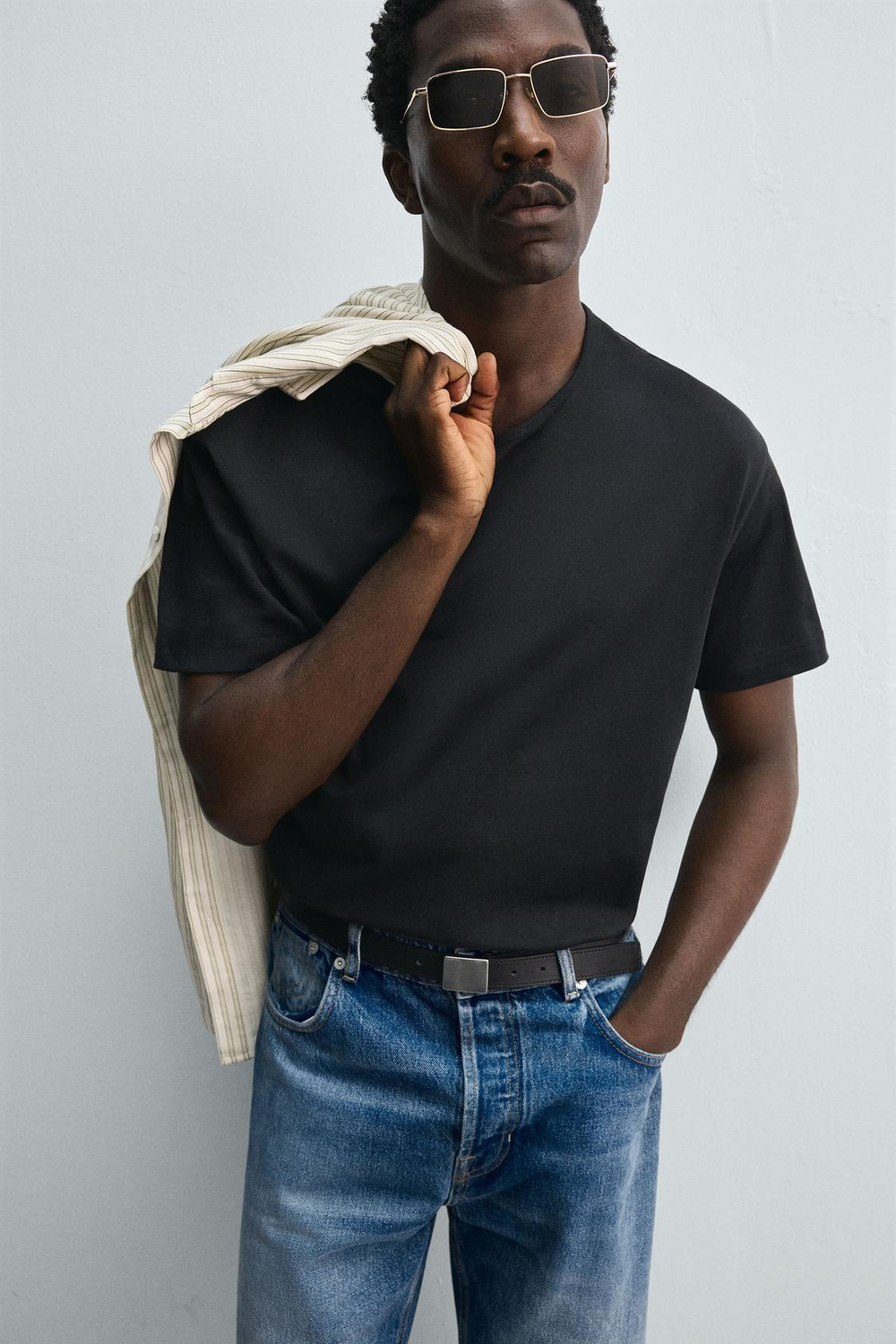 ZARA КОЖАНЫЙ РЕМЕНЬ С ПРЯЖКОЙ LIMITED EDITION, ЧЕРНЫЙ