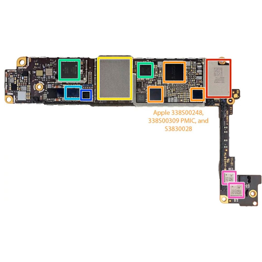 Замена контроллера питания, микросхемы U2 iPhone 8