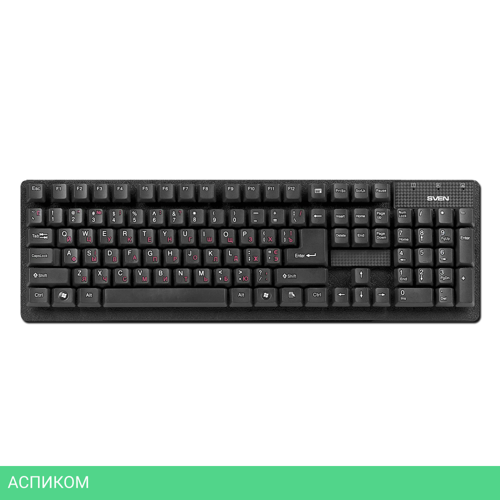 Клавиатура Sven Standard 301 USB черный (SV-03100301UB)