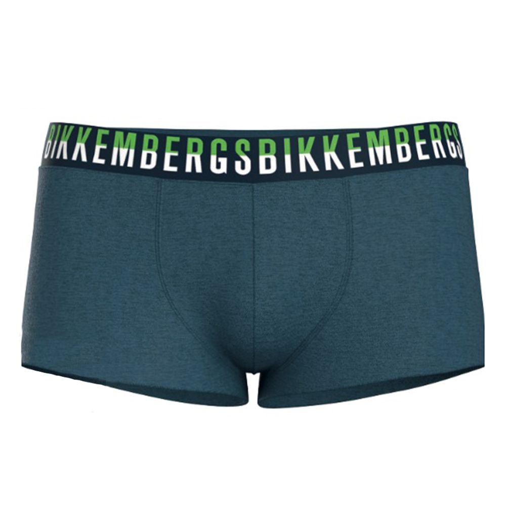 Мужские трусы боксеры синие набор 3в1 Bikkembergs BICOLOR BKK52UTR27TR