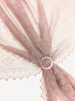 Оренбургский пуховый платок-паутинка А110-06 магнолия