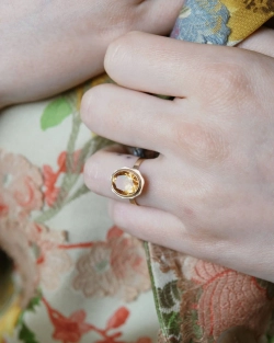 кольцо «цветок жизни» с цитрином (11 мм)