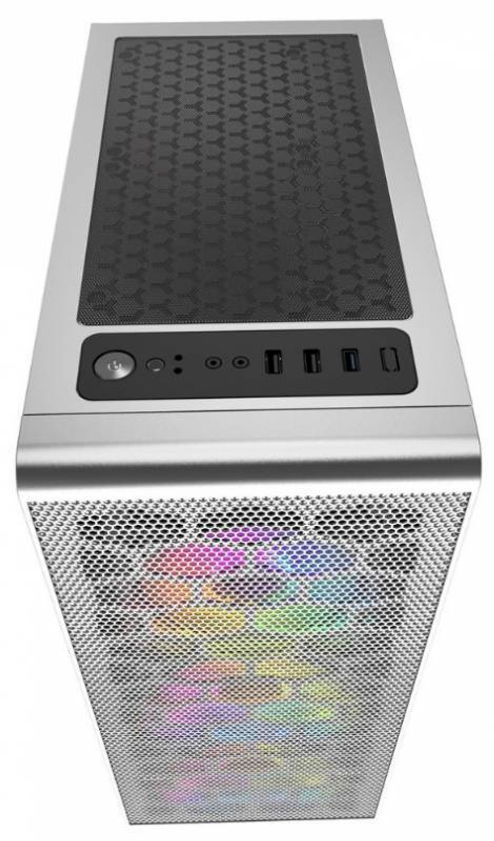Компьютерный корпус Powercase MISTRAL MESH Z4С TG LED White