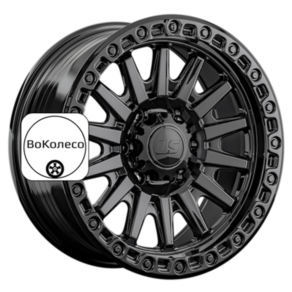 9x18/6x139,7 ET15 D106,1 RC90 BK (конус, Колпак+лого) LS FlowForming