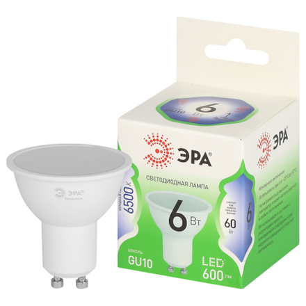 Лампочка светодиодная ЭРА GREEN LINE LED MR16-6W-865-GU10 GL GU10 6 Вт софит холодный свет