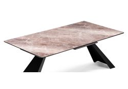 Стеклянный стол Стиг 180(230)х95х77 карелия / черный