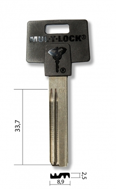 Заготовка вертикального ключа 10421 MUL-T-LOCK 06 КНР