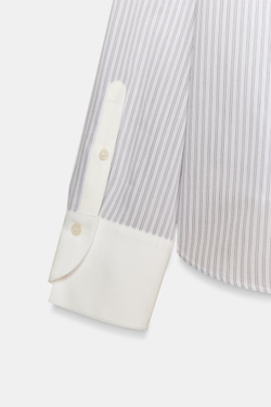 ZARA РУБАШКА В ПОЛОСКУ С КОНТРАСТНЫМ ВОРОТНИКОМ — ZW COLLECTION, ПОЛОСКИ