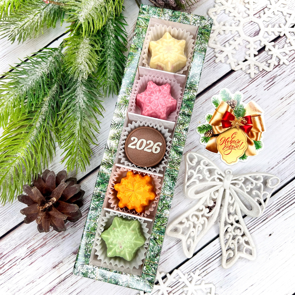 Шоколадный набор "2026 ": 5 конфет ручной работы