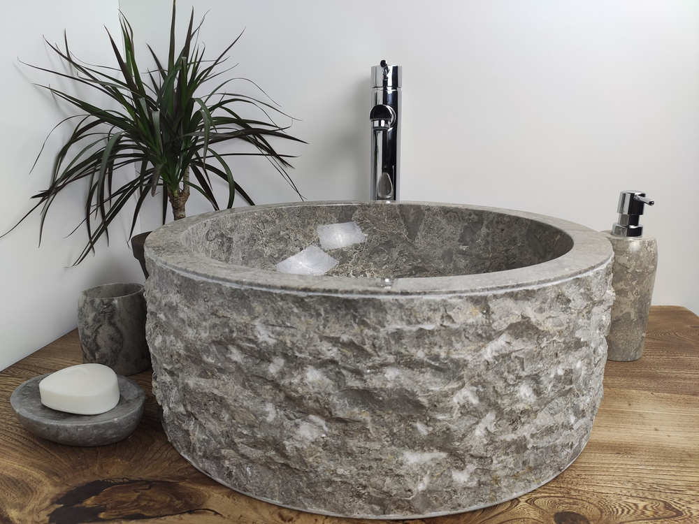 Раковина из мрамора Drum Grey Marmo Medium DM-60206 45*45*17
