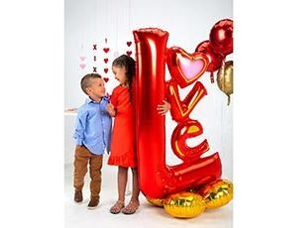 Шар фольгированный ( 147 см) фигура ростовая, LOVE красная, 1шт.