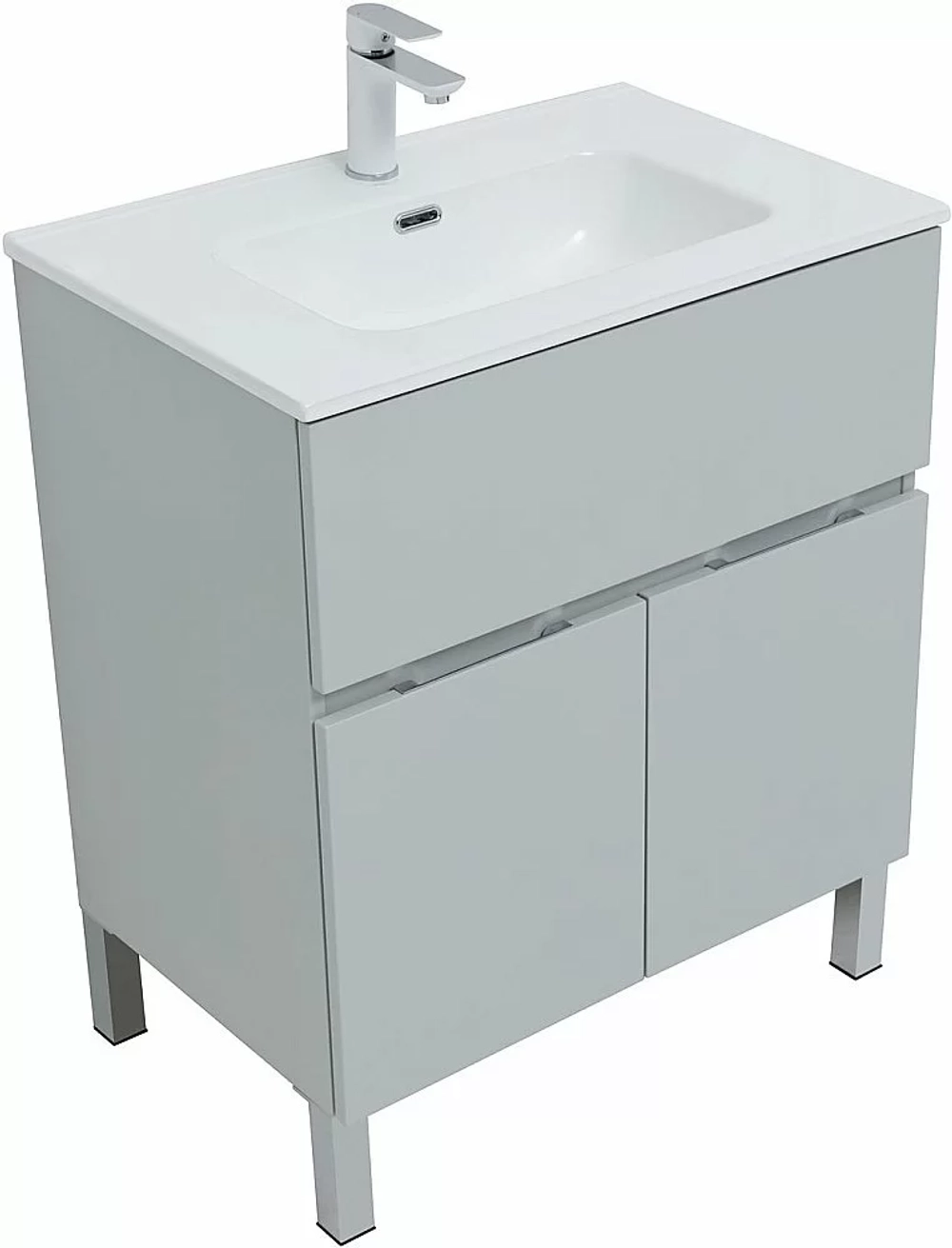 Тумба с раковиной Aquanet Алвита New 303899 70 серый