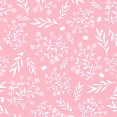 Акварельные растения на розовом фоне