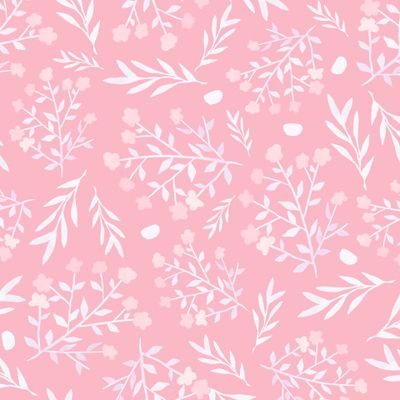 Акварельные растения на розовом фоне