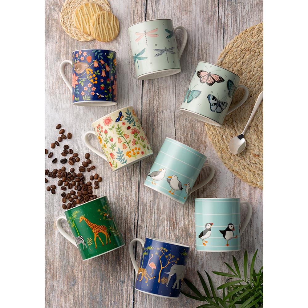 Кружка wild flower 380 мл синяя