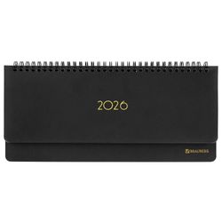Планинг датированный 2026 305х140 мм BRAUBERG "Select" под кожу черный (117232)