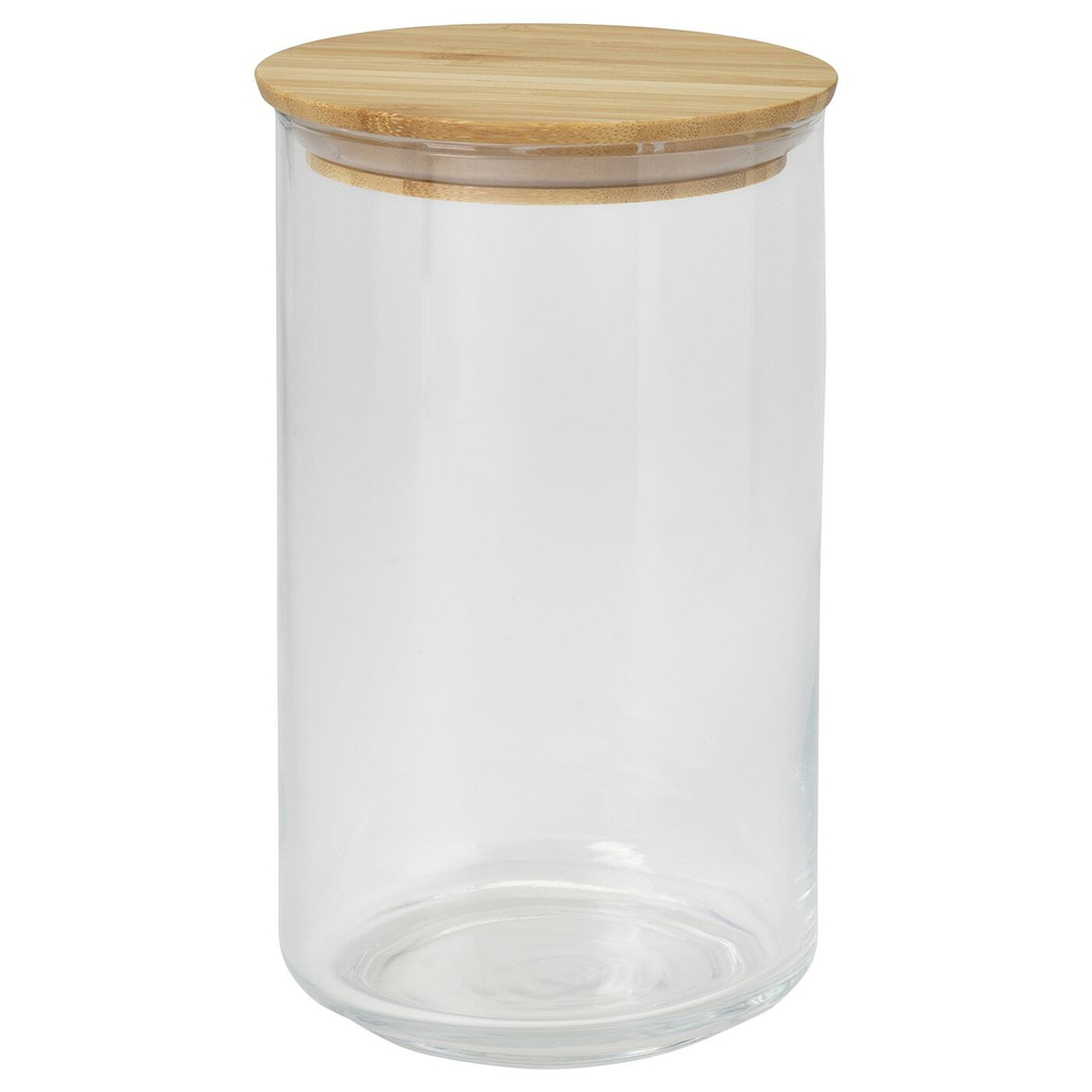 IKEA EKLATANT  (ИКЕА ЕКЛАТАНТ)  -  Банка с крышкой, прозрачное стекло/бамбук, 1,1 л