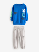 Толстовка и брюки карго в комплекте для мальчика Next N96-342, Синий, Серый