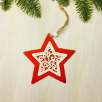 Подвеска «Звездочка» 10 см, Красный/белый