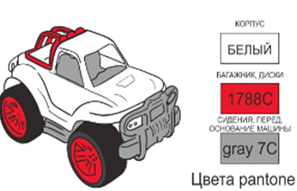 Пластмассовая игрушечная машина "Джип" бело-красный (38*25*22 см) сетка Пластмассовая игрушечная машина "Джип" бело-красный (38*25*22 см) сетка