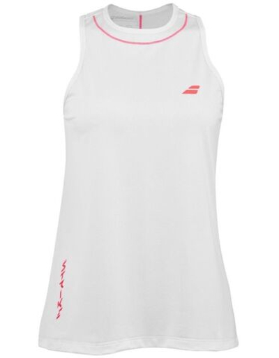 Женский топ теннисный Babolat Strike Tank Top - white/strike red