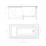 Ванна акриловая прямоугольная Alex Baitler Garda 120*70