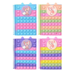 Блокнот детский Basir, формат А5, серия "Лисичка", с Pop-It, цветная обложка pop it, размер 21*15 см, 80 листов, на объёмной спирали, 4 цвета ассорти