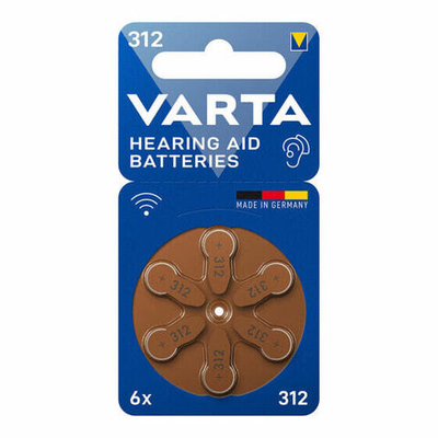 VARTA Hearing Aid Batteries 312, Bli 6 24607101416, упак (бл)
