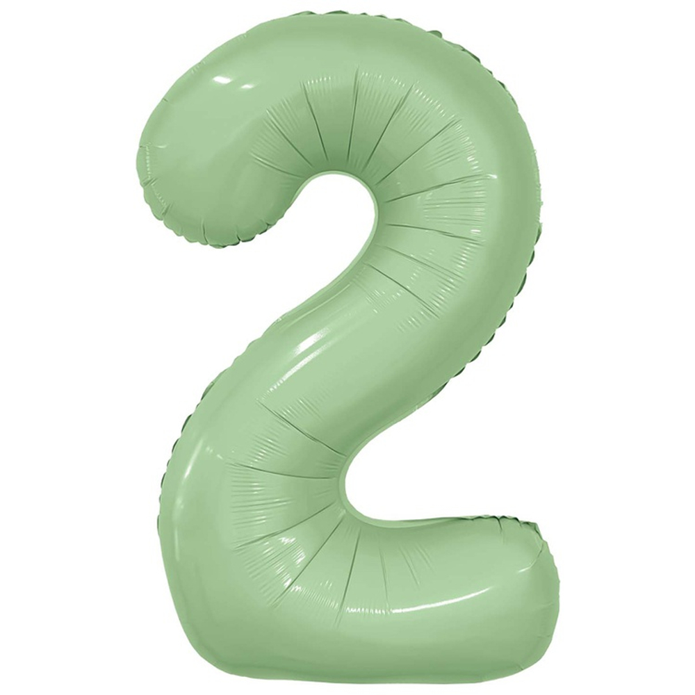 Шар фольгированный Цифра 2 101 см (Зеленый)