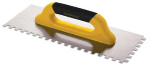 Гладилка зубчатая 10х10 300 мм нержавеющей сталь c закрытой пластиковой ручкой Dekor 431