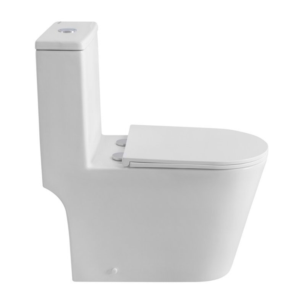 Унитаз-моноблок безободковый BelBagno Tre BB673CP-MN-TOR/SC с крышкой-сиденьем микролифт, белый