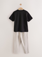 Футболка и спортивные брюки в комплекте для мальчика Next E43-668, Черный, Молочный