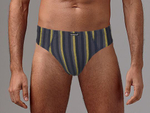 Набор из 2 трусов-слипов в полоску - серых и синих (Размер: XXL) (Цвет: серый с синим)