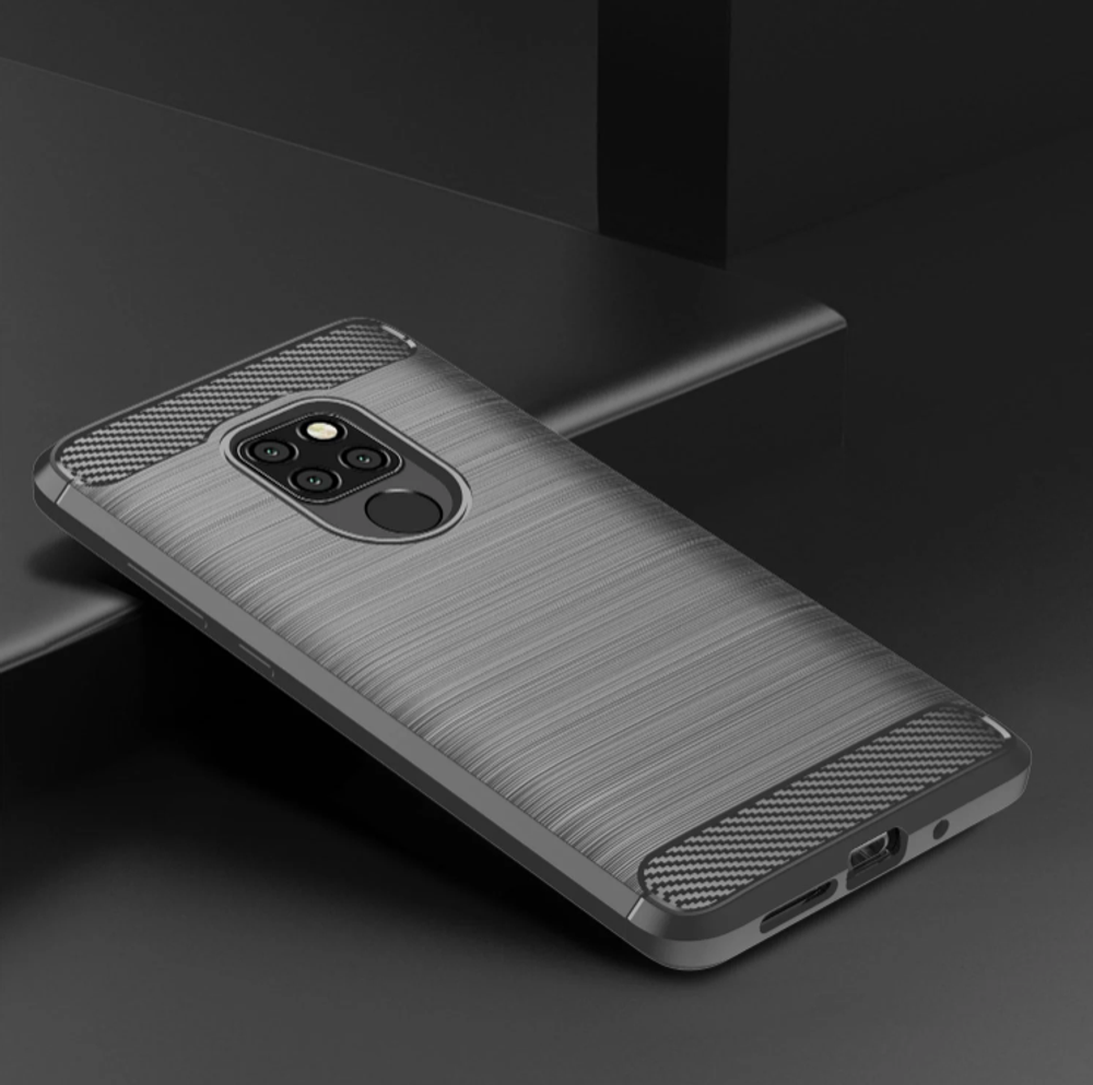 Чехол для Huawei Mate 20 цвет Gray (серый), серия Carbon от Caseport