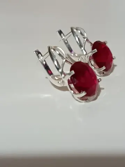 Серьги бижутерные " Рубиновое солнце"