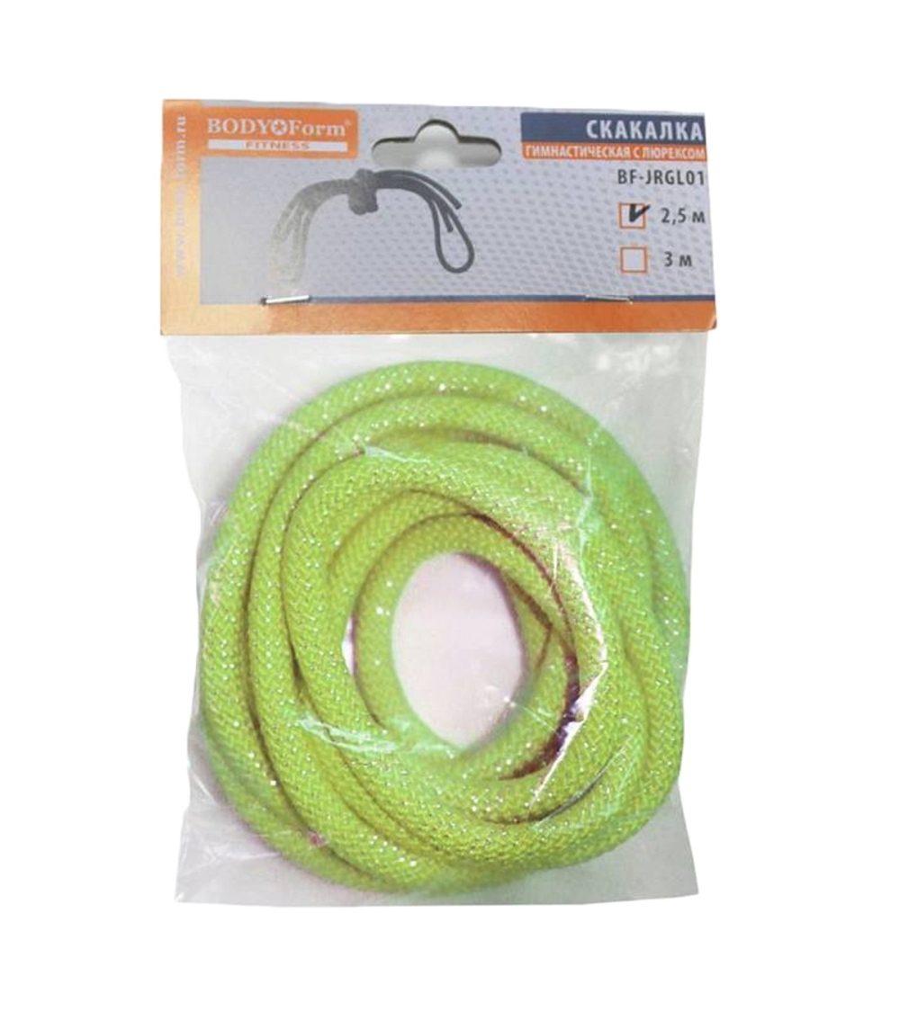 Скакалка для художественной гимнастики с люрексом Body Form BF-SK03 (BF-JRGL01) 2,5 м