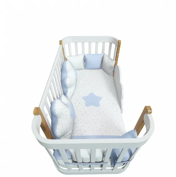 Набор в кровать для новорожденных Lollycottons Облака, Голубой