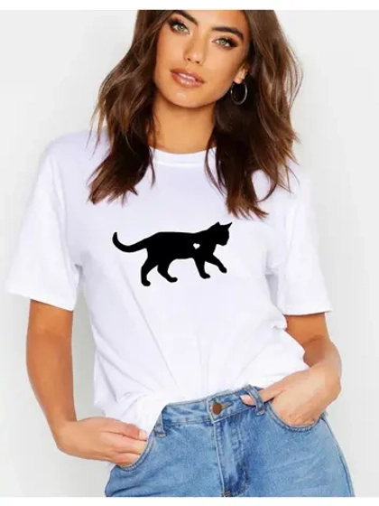 Футболка белая базовая с принтом