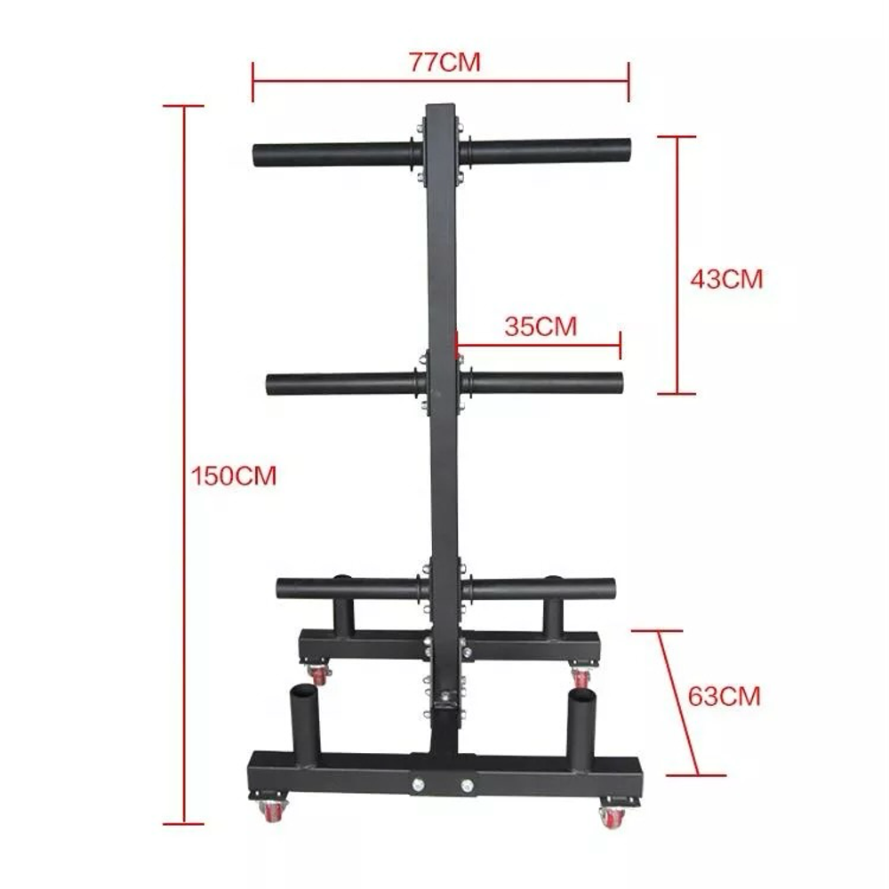 Стойка для олимпийских дисков и грифов мобильная