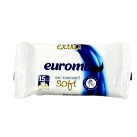 Влажные салфетки детские Euromix Антибактериальные 15 штук