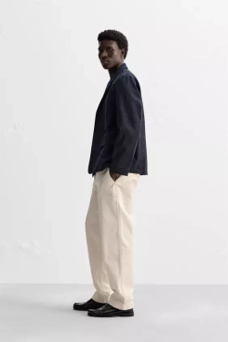 ZARA ЖАКЕТ ИЗ СТИРАНОГО ХЛОПКА, МОРСКОЙ СИНИЙ