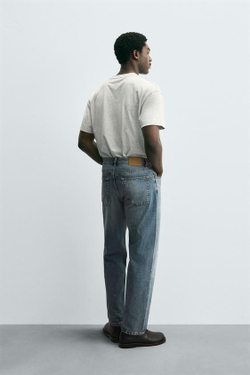 ZARA ДЖИНСЫ STRAIGHT FIT, ВЫЦВЕТШИЙ СИНИЙ